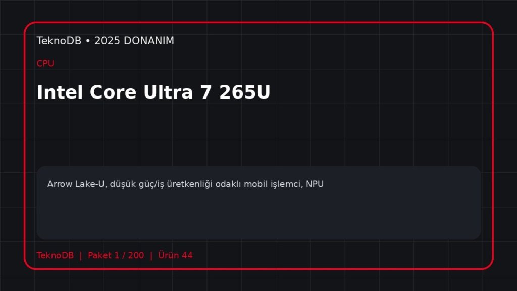 Intel Core Ultra 7 265U