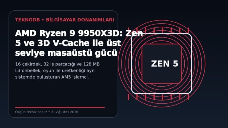 AMD Ryzen 9 9950X3D: Zen 5 ve 3D V-Cache ile üst seviye masaüstü gücü