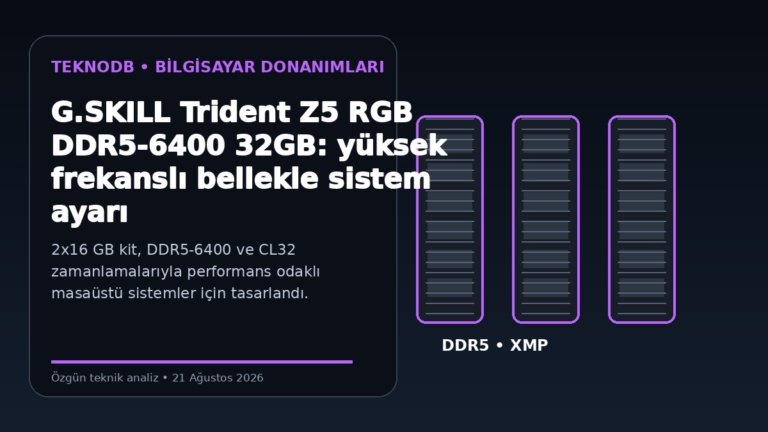 G.SKILL Trident Z5 RGB DDR5-6400 32GB: yüksek frekanslı bellekle sistem ayarı