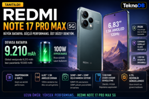 REDMI Note 17 Pro Max 5G Tanıtıldı: Büyük Bataryasıyla Orta Üst Segmentte Dengeleri Değiştiriyor?