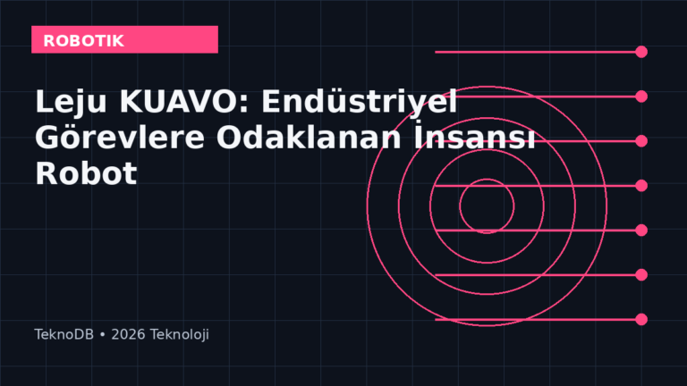 Leju KUAVO: Endüstriyel Görevlere Odaklanan İnsansı Robot