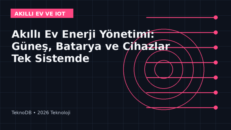 Akıllı Ev Enerji Yönetimi: Güneş, Batarya ve Cihazlar Tek Sistemde