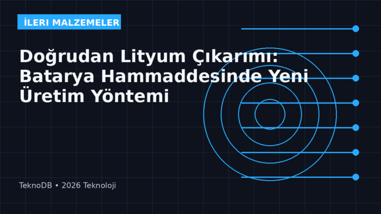 Doğrudan Lityum Çıkarımı: Batarya Hammaddesinde Yeni Üretim Yöntemi