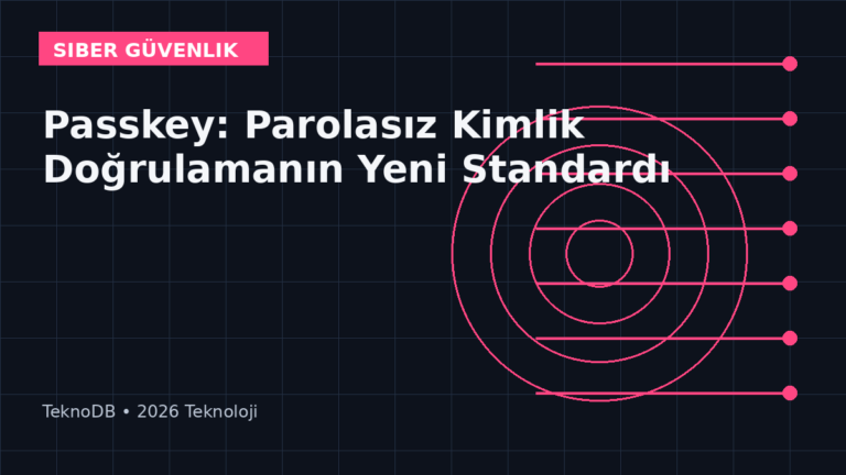 Passkey: Parolasız Kimlik Doğrulamanın Yeni Standardı