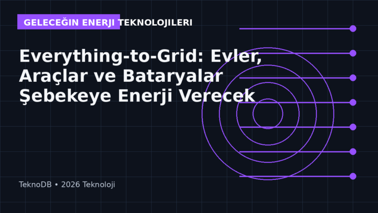 Everything-to-Grid: Evler, Araçlar ve Bataryalar Şebekeye Enerji Verecek