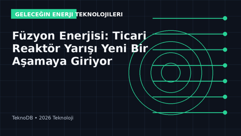 Füzyon Enerjisi: Ticari Reaktör Yarışı Yeni Bir Aşamaya Giriyor