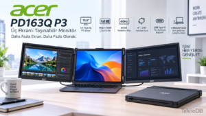 Acer PD163Q P3 özellikleri: Üç ekranlı mobil çalışma alanı